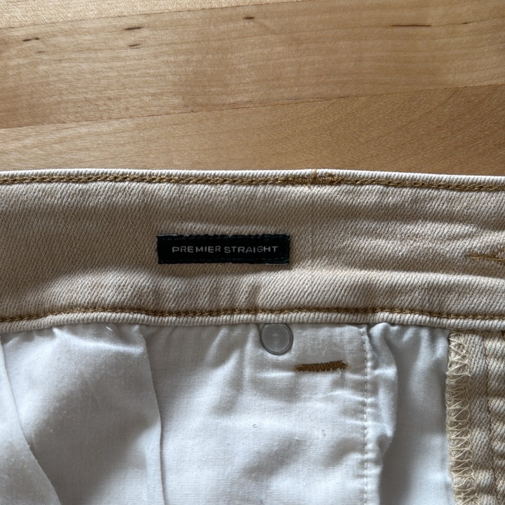 Lauren Ralph Lauren Mid-Rise Premiere Straight Leg Beige Jeans, 6 - Picture 8 of 9